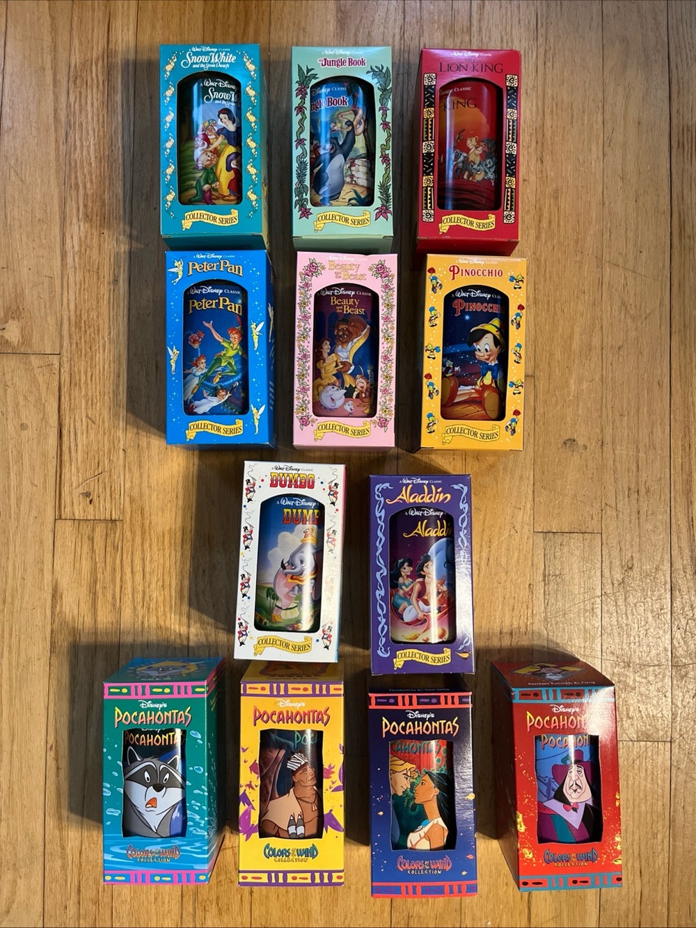 vtg  1994 NIB set of 12 Disneys Collectors Series Cups released by Burger King